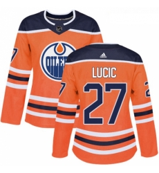 Womens Adidas Edmonton Oilers 27 Milan Lucic Authentic Orange Home NHL Jersey Womens Adidas Edmonton Oilers 27 Milan Lucic Authentic Orange Home NHL Jersey