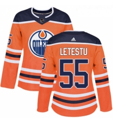 Womens Adidas Edmonton Oilers 55 Mark Letestu Authentic Orange Home NHL Jersey Womens Adidas Edmonton Oilers 55 Mark Letestu Authentic Orange Home NHL Jersey