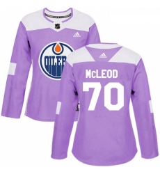 Womens Adidas Edmonton Oilers 70 Ryan McLeod Authentic Purple Fights Cancer Practice NHL Jersey Womens Adidas Edmonton Oilers 70 Ryan McLeod Authentic Purple Fights Cancer Practice NHL Jersey