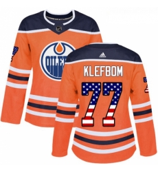 Womens Adidas Edmonton Oilers 77 Oscar Klefbom Authentic Orange USA Flag Fashion NHL Jersey Womens Adidas Edmonton Oilers 77 Oscar Klefbom Authentic Orange USA Flag Fashion NHL Jersey