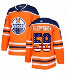 Youth Adidas Edmonton Oilers 58 Anton Slepyshev Authentic Orange USA Flag Fashion NHL Jersey Youth Adidas Edmonton Oilers 58 Anton Slepyshev Authentic Orange USA Flag Fashion NHL Jersey