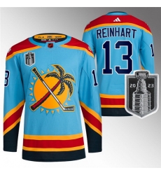 Men Florida Panthers 13 Sam Reinhart Blue 2023 Stanley Cup Final Reverse Retro Stitched Jersey Men Florida Panthers 13 Sam Reinhart Blue 2023 Stanley Cup Final Reverse Retro Stitched Jersey