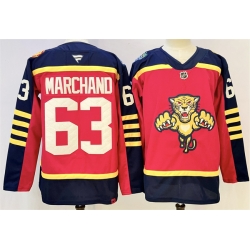 Men Florida Panthers 63 Brad Marchand Red 2026 2026 Winter Classic Stitched Hockey Jersey