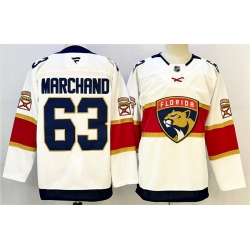 Men Florida Panthers 63 Brad Marchand White 2024 25 Home Stitched Hockey Jersey