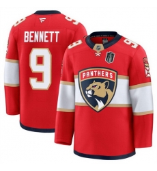 Men Florida Panthers 9 Sam Bennett Red 2025 Stanley Cup Final Patch Stitched Hockey Jersey