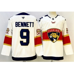 Men Florida Panthers 9 Sam Bennett White 2024 25 Stitched Hockey Jersey