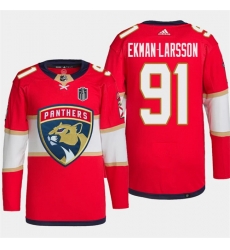 Men Florida Panthers 91 Oliver Ekman Larsson Red 2024 Stanley Cup Final Patch Stitched Jersey Men Florida Panthers 91 Oliver Ekman Larsson Red 2024 Stanley Cup Final Patch Stitched Jersey
