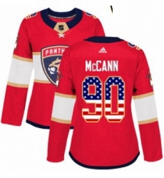 Womens Adidas Florida Panthers 90 Jared McCann Authentic Red USA Flag Fashion NHL Jersey Womens Adidas Florida Panthers 90 Jared McCann Authentic Red USA Flag Fashion NHL Jersey