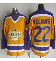 Los Angeles Kings #22 Tiger Williams Yellow Purple CCM Throwback Stitched NHL Jersey Los Angeles Kings #22 Tiger Williams Yellow Purple CCM Throwback Stitched NHL Jersey