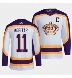 Men Los Angeles Kings 11 Anze Kopitar White 2022 Reverse Retro Stitched Jersey Men Los Angeles Kings 11 Anze Kopitar White 2022 Reverse Retro Stitched Jersey