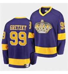 Wayne Gretzky #99 Los Angeles Kings Vintage Purple Premier Retired Jersey Wayne Gretzky #99 Los Angeles Kings Vintage Purple Premier Retired Jersey