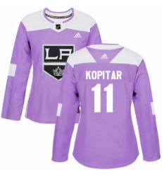Womens Adidas Los Angeles Kings 11 Anze Kopitar Authentic Purple Fights Cancer Practice NHL Jersey Womens Adidas Los Angeles Kings 11 Anze Kopitar Authentic Purple Fights Cancer Practice NHL Jersey