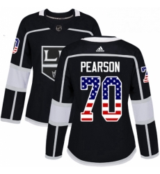 Womens Adidas Los Angeles Kings 70 Tanner Pearson Authentic Black USA Flag Fashion NHL Jersey Womens Adidas Los Angeles Kings 70 Tanner Pearson Authentic Black USA Flag Fashion NHL Jersey