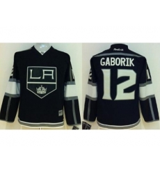 Kids Los Angeles Kings 12 Marian Gaborik Black NHL Jerseys Kids Los Angeles Kings 12 Marian Gaborik Black NHL Jerseys
