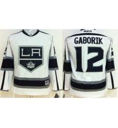 Youth Los Angeles Kings 12 Marian Gaborik White Road Stitched NHL jersey Youth Los Angeles Kings 12 Marian Gaborik White Road Stitched NHL jersey