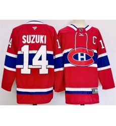 Men Montreal Canadiens 14 Nick Suzuki Red 2024 25 Stitched Jersey Men Montreal Canadiens 14 Nick Suzuki Red 2024 25 Stitched Jersey