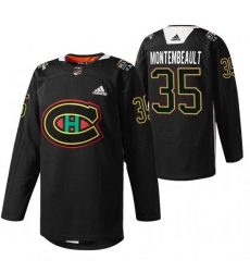 Men Montreal Canadiens 35 Sam Montembeault 2022 Black Warm Up History Night Stitched Jerse Men Montreal Canadiens 35 Sam Montembeault 2022 Black Warm Up History Night Stitched Jerse