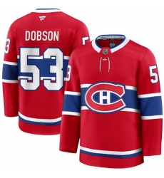 Men Montreal Canadiens 53 Noah Dobson Red 2024 25 Stitched Jersey