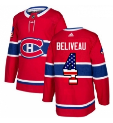 Youth Adidas Montreal Canadiens 4 Jean Beliveau Authentic Red USA Flag Fashion NHL Jersey Youth Adidas Montreal Canadiens 4 Jean Beliveau Authentic Red USA Flag Fashion NHL Jersey