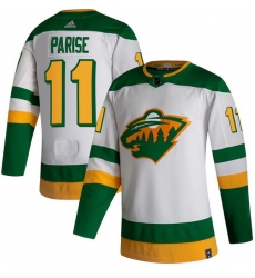 Men Minnesota Wild 11 Zach Parise White 2020 21 Reverse Retro Adidas Jersey Men Minnesota Wild 11 Zach Parise White 2020 21 Reverse Retro Adidas Jersey