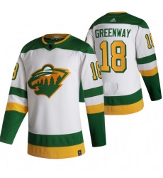 Men Minnesota Wild 18 Jordan Greenway White Adidas 2020 21 Reverse Retro Alternate NHL Jersey Men Minnesota Wild 18 Jordan Greenway White Adidas 2020 21 Reverse Retro Alternate NHL Jersey