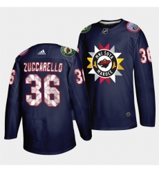 Men Minnesota Wild 36 Mats Zuccarello 2021 22 Navy Native American Heritage Day Stitched Jersey Men Minnesota Wild 36 Mats Zuccarello 2021 22 Navy Native American Heritage Day Stitched Jersey