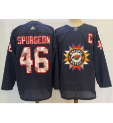 Men Minnesota Wild 46 Jared Spurgeon Navy 2022 Adidas jersey Men Minnesota Wild 46 Jared Spurgeon Navy 2022 Adidas jersey