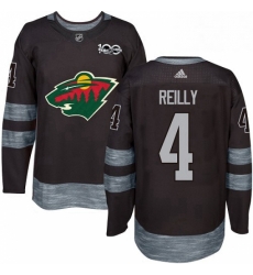 Mens Adidas Minnesota Wild 4 Mike Reilly Premier Black 1917 2017 100th Anniversary NHL Jersey Mens Adidas Minnesota Wild 4 Mike Reilly Premier Black 1917 2017 100th Anniversary NHL Jersey