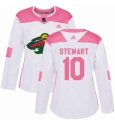 Womens Adidas Minnesota Wild 10 Chris Stewart Authentic WhitePink Fashion NHL Jersey Womens Adidas Minnesota Wild 10 Chris Stewart Authentic WhitePink Fashion NHL Jersey