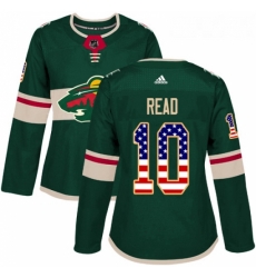 Womens Adidas Minnesota Wild 10 Matt Read Authentic Green USA Flag Fashion NHL Jersey Womens Adidas Minnesota Wild 10 Matt Read Authentic Green USA Flag Fashion NHL Jersey