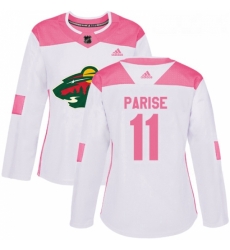 Womens Adidas Minnesota Wild 11 Zach Parise Authentic WhitePink Fashion NHL Jersey Womens Adidas Minnesota Wild 11 Zach Parise Authentic WhitePink Fashion NHL Jersey