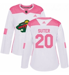 Womens Adidas Minnesota Wild 20 Ryan Suter Authentic WhitePink Fashion NHL Jersey Womens Adidas Minnesota Wild 20 Ryan Suter Authentic WhitePink Fashion NHL Jersey