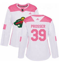 Womens Adidas Minnesota Wild 39 Nate Prosser Authentic White Pink Fashion NHL Jersey Womens Adidas Minnesota Wild 39 Nate Prosser Authentic White Pink Fashion NHL Jersey