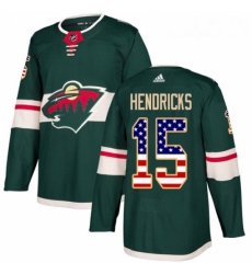 Youth Adidas Minnesota Wild 15 Matt Hendricks Authentic Green USA Flag Fashion NHL Jersey Youth Adidas Minnesota Wild 15 Matt Hendricks Authentic Green USA Flag Fashion NHL Jersey