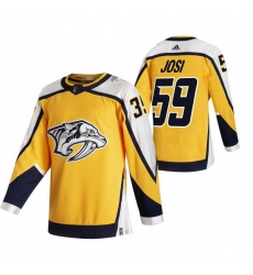 Men Nashville Predators 59 Roman Josi Yellow Adidas 2020 21 Reverse Retro Alternate NHL Jersey Men Nashville Predators 59 Roman Josi Yellow Adidas 2020 21 Reverse Retro Alternate NHL Jersey