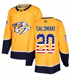 Mens Adidas Nashville Predators 20 Miikka Salomaki Authentic Gold USA Flag Fashion NHL Jersey Mens Adidas Nashville Predators 20 Miikka Salomaki Authentic Gold USA Flag Fashion NHL Jersey