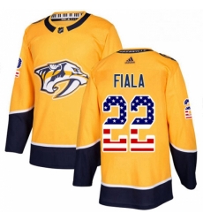 Mens Adidas Nashville Predators 22 Kevin Fiala Authentic Gold USA Flag Fashion NHL Jersey Mens Adidas Nashville Predators 22 Kevin Fiala Authentic Gold USA Flag Fashion NHL Jersey