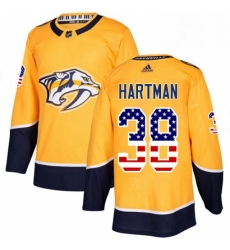 Mens Adidas Nashville Predators 38 Ryan Hartman Authentic Gold USA Flag Fashion NHL Jersey Mens Adidas Nashville Predators 38 Ryan Hartman Authentic Gold USA Flag Fashion NHL Jersey