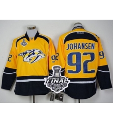 Predators #92 Ryan Johansen Yellow Home 2017 Stanley Cup Final Patch Stitched NHL Jersey Predators #92 Ryan Johansen Yellow Home 2017 Stanley Cup Final Patch Stitched NHL Jersey