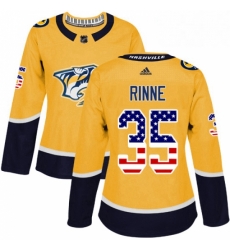 Womens Adidas Nashville Predators 35 Pekka Rinne Authentic Gold USA Flag Fashion NHL Jersey Womens Adidas Nashville Predators 35 Pekka Rinne Authentic Gold USA Flag Fashion NHL Jersey