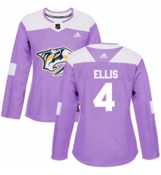 Womens Adidas Nashville Predators 4 Ryan Ellis Authentic Purple Fights Cancer Practice NHL Jersey Womens Adidas Nashville Predators 4 Ryan Ellis Authentic Purple Fights Cancer Practice NHL Jersey