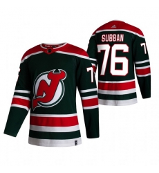 Men New Jersey Devils 76 P K Subban Green Adidas 2020 21 Reverse Retro Alternate NHL Jersey Men New Jersey Devils 76 P K Subban Green Adidas 2020 21 Reverse Retro Alternate NHL Jersey