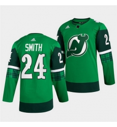 Men New jerseyy Devils 24 Ty Smith Green Warm Up St Patricks Day Stitched jersey Men New jerseyy Devils 24 Ty Smith Green Warm Up St Patricks Day Stitched jersey