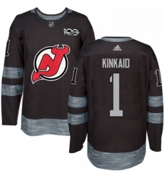 Mens Adidas New Jersey Devils 1 Keith Kinkaid Authentic Black 1917 2017 100th Anniversary NHL Jersey Mens Adidas New Jersey Devils 1 Keith Kinkaid Authentic Black 1917 2017 100th Anniversary NHL Jersey