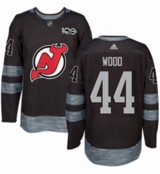Mens Adidas New Jersey Devils 44 Miles Wood Authentic Black 1917 2017 100th Anniversary NHL Jersey Mens Adidas New Jersey Devils 44 Miles Wood Authentic Black 1917 2017 100th Anniversary NHL Jersey
