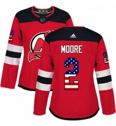 Womens Adidas New Jersey Devils 2 John Moore Authentic Red USA Flag Fashion NHL Jersey Womens Adidas New Jersey Devils 2 John Moore Authentic Red USA Flag Fashion NHL Jersey