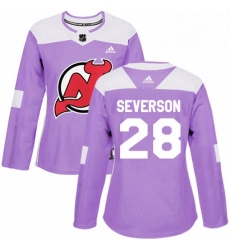 Womens Adidas New Jersey Devils 28 Damon Severson Authentic Purple Fights Cancer Practice NHL Jersey Womens Adidas New Jersey Devils 28 Damon Severson Authentic Purple Fights Cancer Practice NHL Jersey
