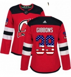 Womens Adidas New Jersey Devils 39 Brian Gibbons Authentic Red USA Flag Fashion NHL Jersey Womens Adidas New Jersey Devils 39 Brian Gibbons Authentic Red USA Flag Fashion NHL Jersey