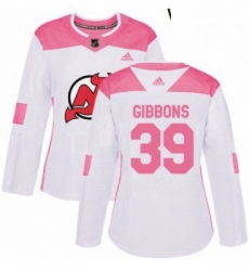 Womens Adidas New Jersey Devils 39 Brian Gibbons Authentic WhitePink Fashion NHL Jersey Womens Adidas New Jersey Devils 39 Brian Gibbons Authentic WhitePink Fashion NHL Jersey