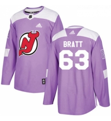 Youth Adidas New Jersey Devils 63 Jesper Bratt Authentic Purple Fights Cancer Practice NHL Jersey Youth Adidas New Jersey Devils 63 Jesper Bratt Authentic Purple Fights Cancer Practice NHL Jersey